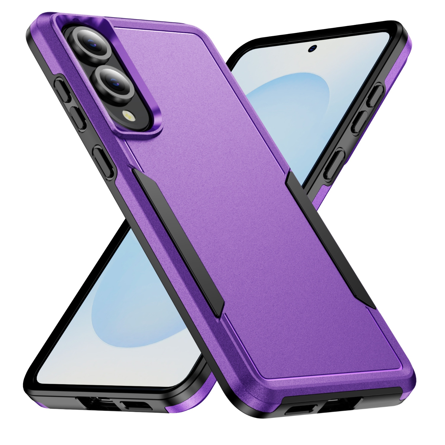 TopSave New Style Matt Polish PC+TPU 2-en-1 Slim, antichoc, robuste, étui protecteur Armor pour Samsung Galaxy S25 Edge 6,7&nbsp;po, violet