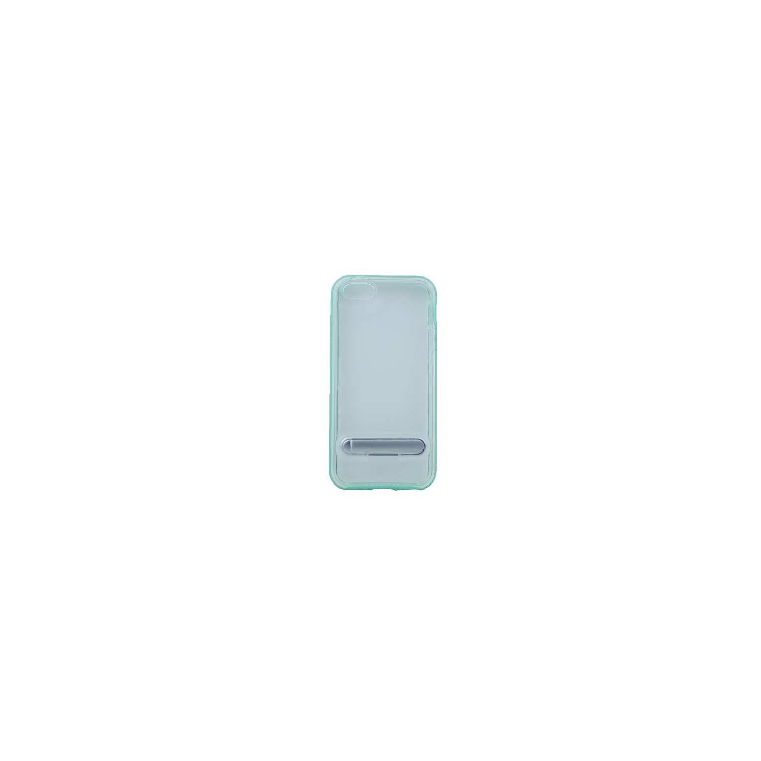 No Package will be included Slim clear tpu+hard frame rubber bumper for Iphone 5/S/SE(2016) with kickstand, Teal