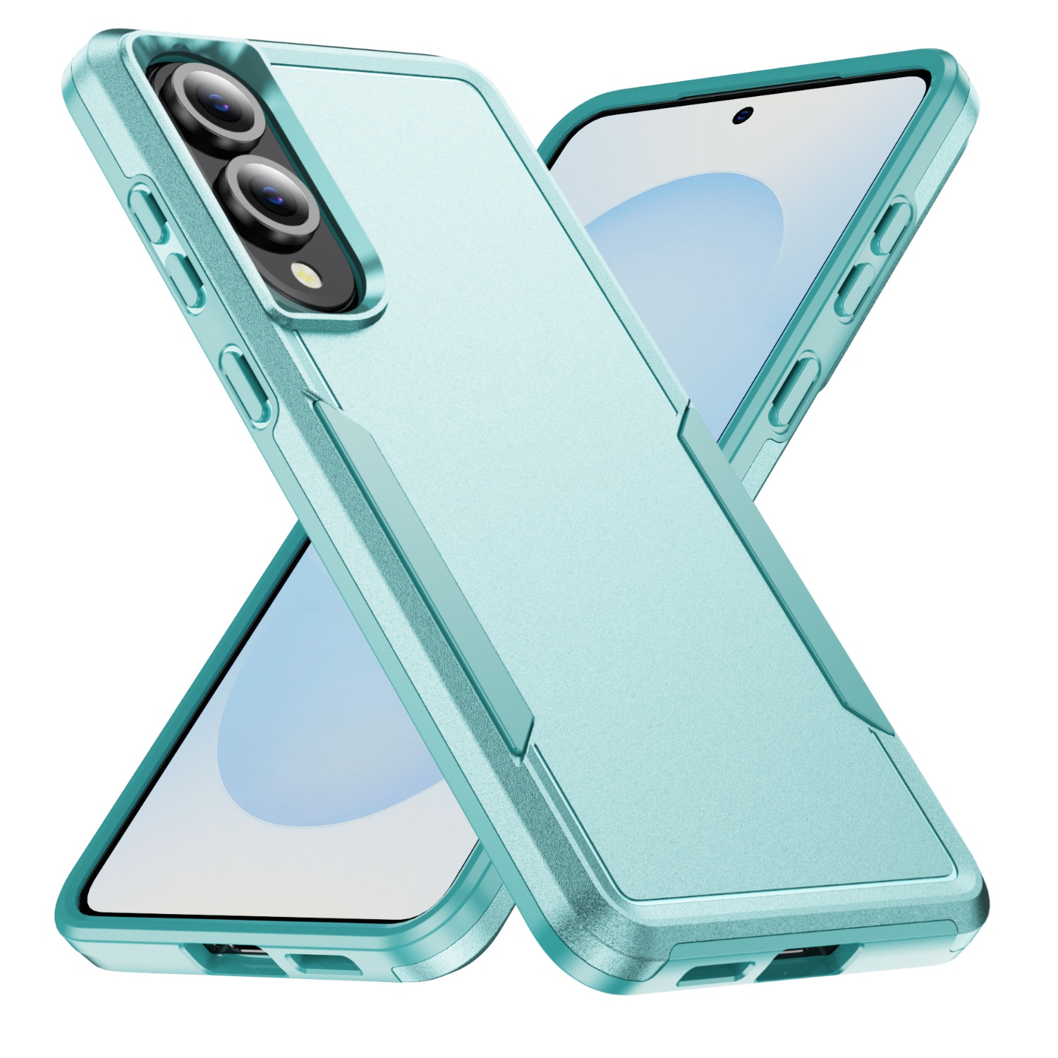 TopSave New Style Matt Polish PC+TPU 2-en-1 Slim, antichoc, robuste, étui protecteur Armor pour Samsung Galaxy S25 Edge 6,7&nbsp;po, sarcelle