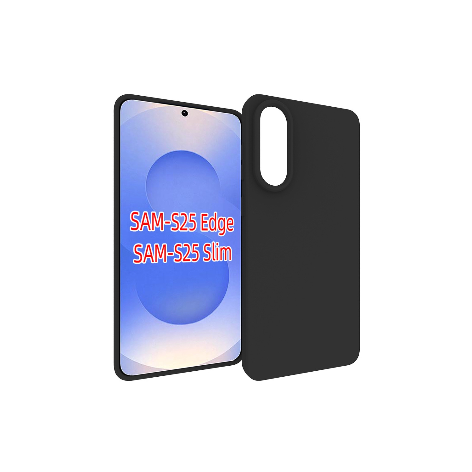 TopSave – Étuis minces en caoutchouc souple et gel souple noir mat pour Samsung Galaxy S25 Edge/S25 Slim