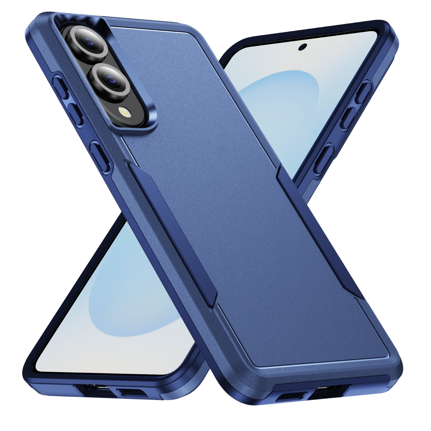 TopSave New Style Matt Polish PC+TPU 2-en-1 Slim, antichoc, robuste, étui protecteur Armor pour Samsung Galaxy S25 Edge 6,7&nbsp;po, bleu marine