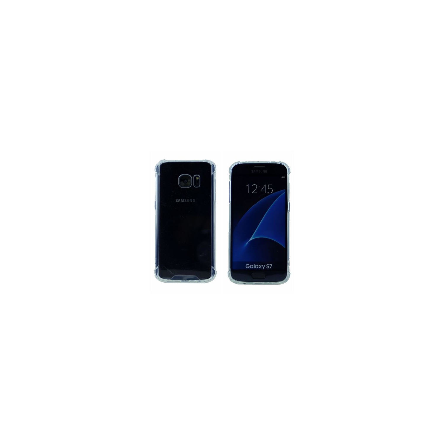 Clear Bumper Corners TPU+ Transparent Hard Cover for Samsung S7, Clear