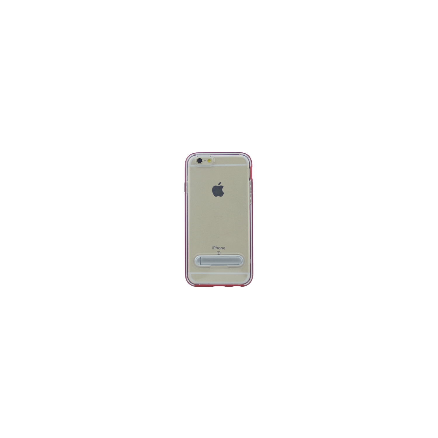 No Package will be included Slim clear tpu+hard frame rubber bumper for Iphone 5/S/SE(2016) with kickstand, Red