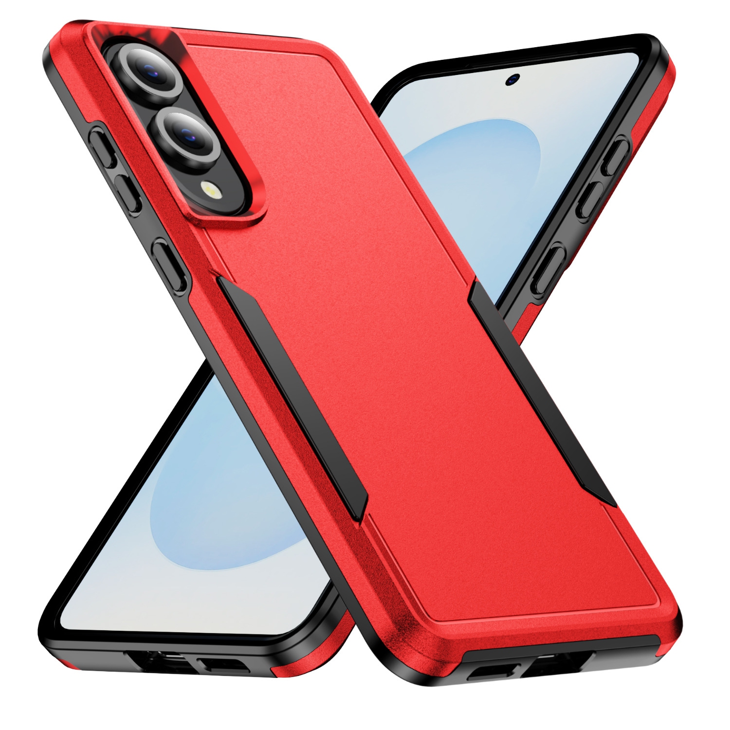 TopSave New Style Matt Polish PC+TPU 2-en-1 Slim, antichoc, robuste, étui protecteur Armor pour Samsung Galaxy S25 Edge 6,7&nbsp;po, rouge