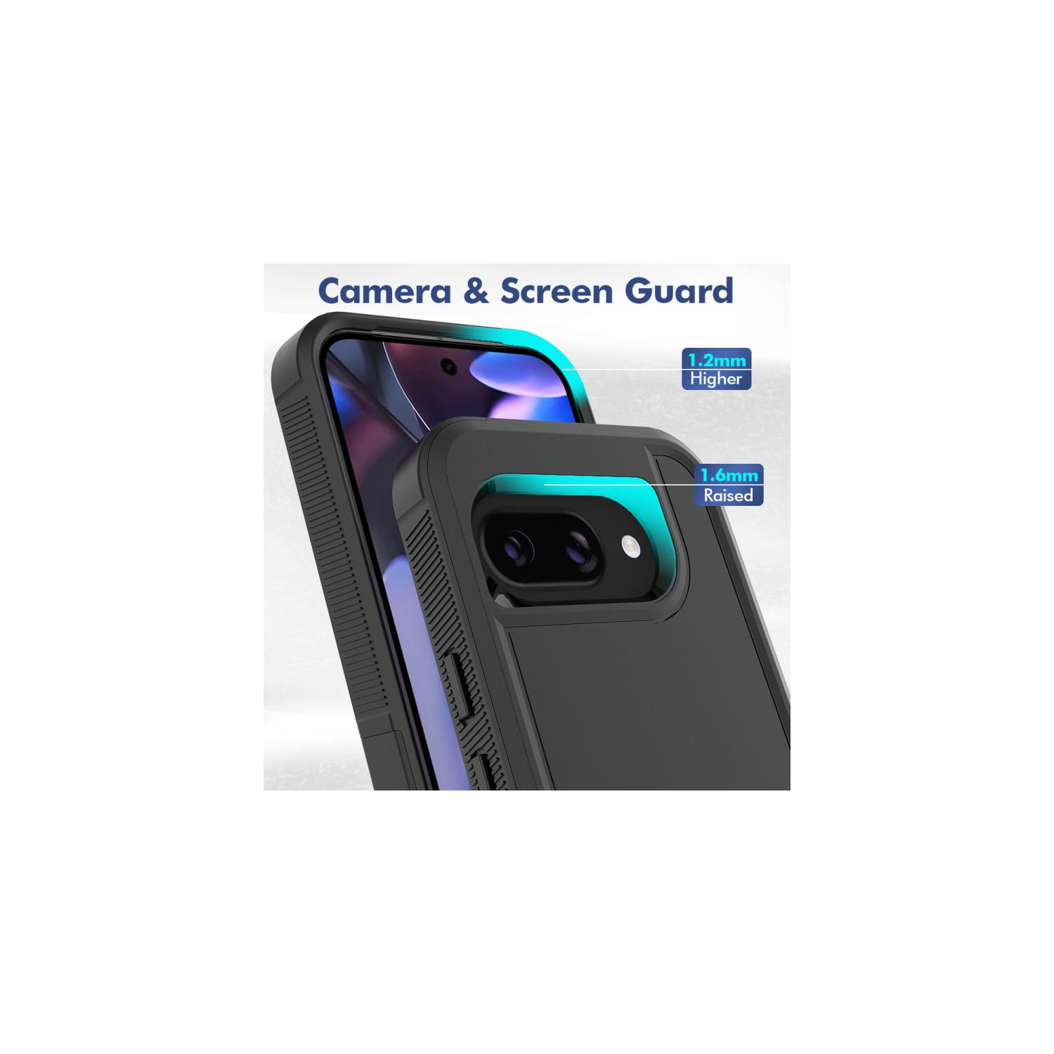 TopSave New Style Matt Polish PC+TPU 2 in 1 Slim Lightweight Shockproof, Rugged, Protective Armor Case For Google Pixel 9a 6.3" 5G, Black