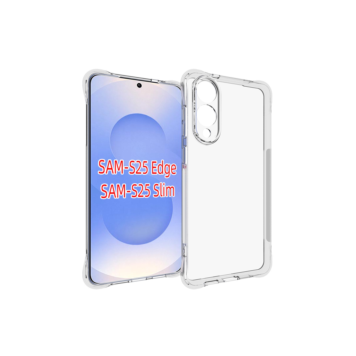 TopSave – Étui en gel souple en caoutchouc pour Samsung Galaxy S25 Edge/S25 Slim, transparent