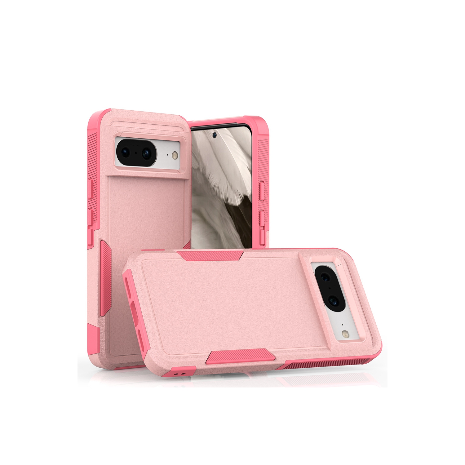 TopSave New Style Matt Polish PC+TPU 2 in 1 Slim Lightweight Shockproof, Rugged, Protective Armor Case For Google Pixel 9a 6.3" 5G, Pink