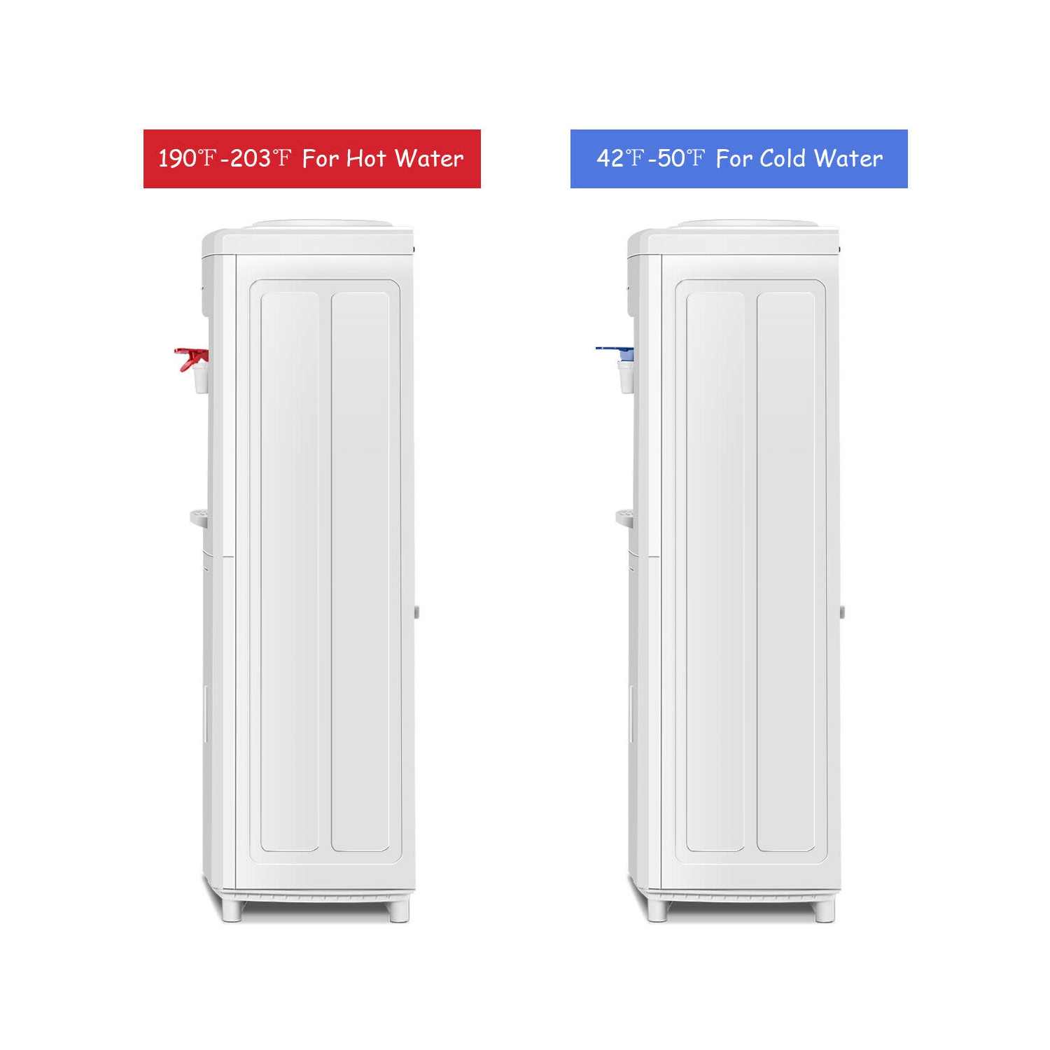 Gymax 5 Gallon Top Loading Hot & Cold Water Dispenser Cooler w/ Storage Cabinet