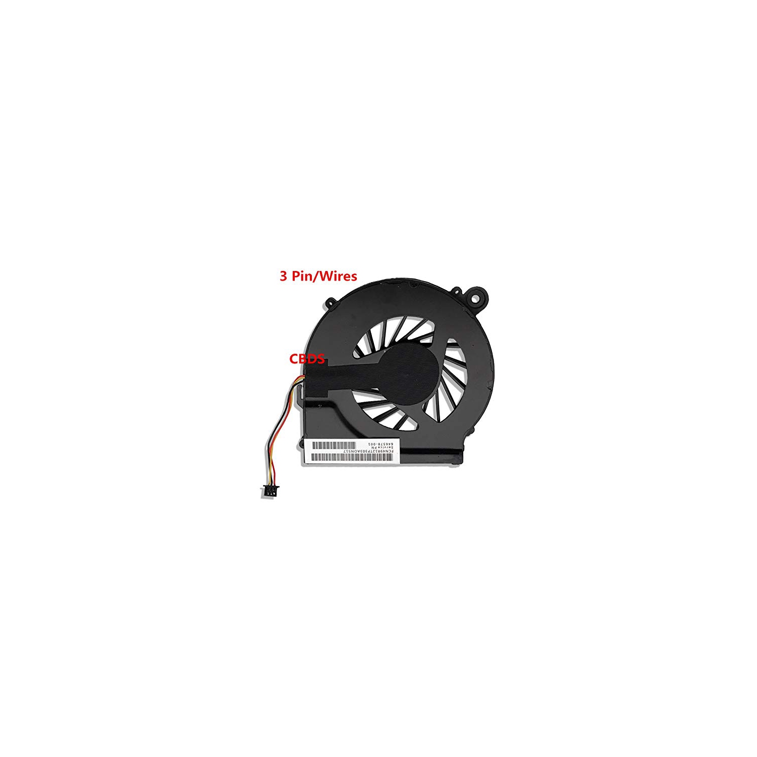 (CBDS) Replacement Parts 3 Pin 3 Wires CPU Cooling Fan - Compatible with HP Pavilion 3 Pin 3 Wires G6 G6-1000 G6-1100