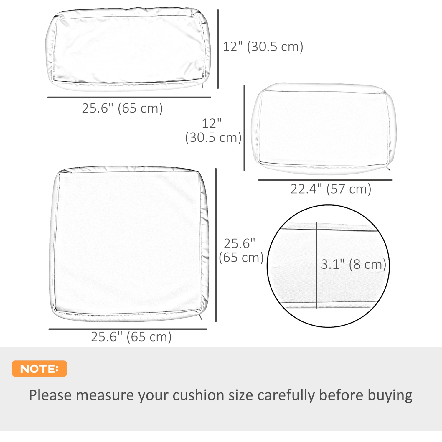 Outsunny 14Pcs Outdoor Cushion Covers, Patio Cushion Covers Replacement for Rattan Sofa Set - No Cushion Included, Red