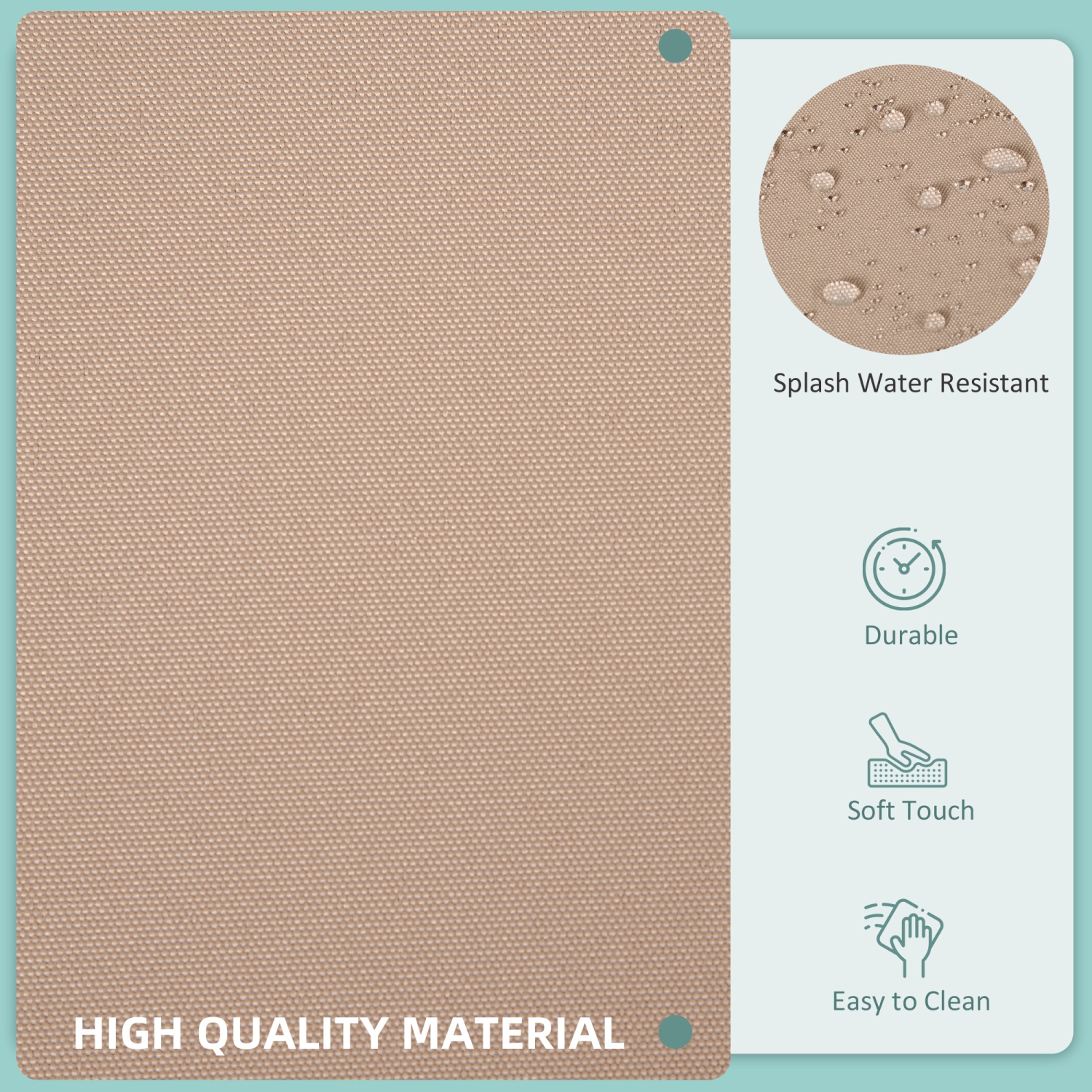 Outsunny 14Pcs Outdoor Cushion Covers, Patio Cushion Covers Replacement for Rattan Sofa Set - No Cushion Included, Light Yellow