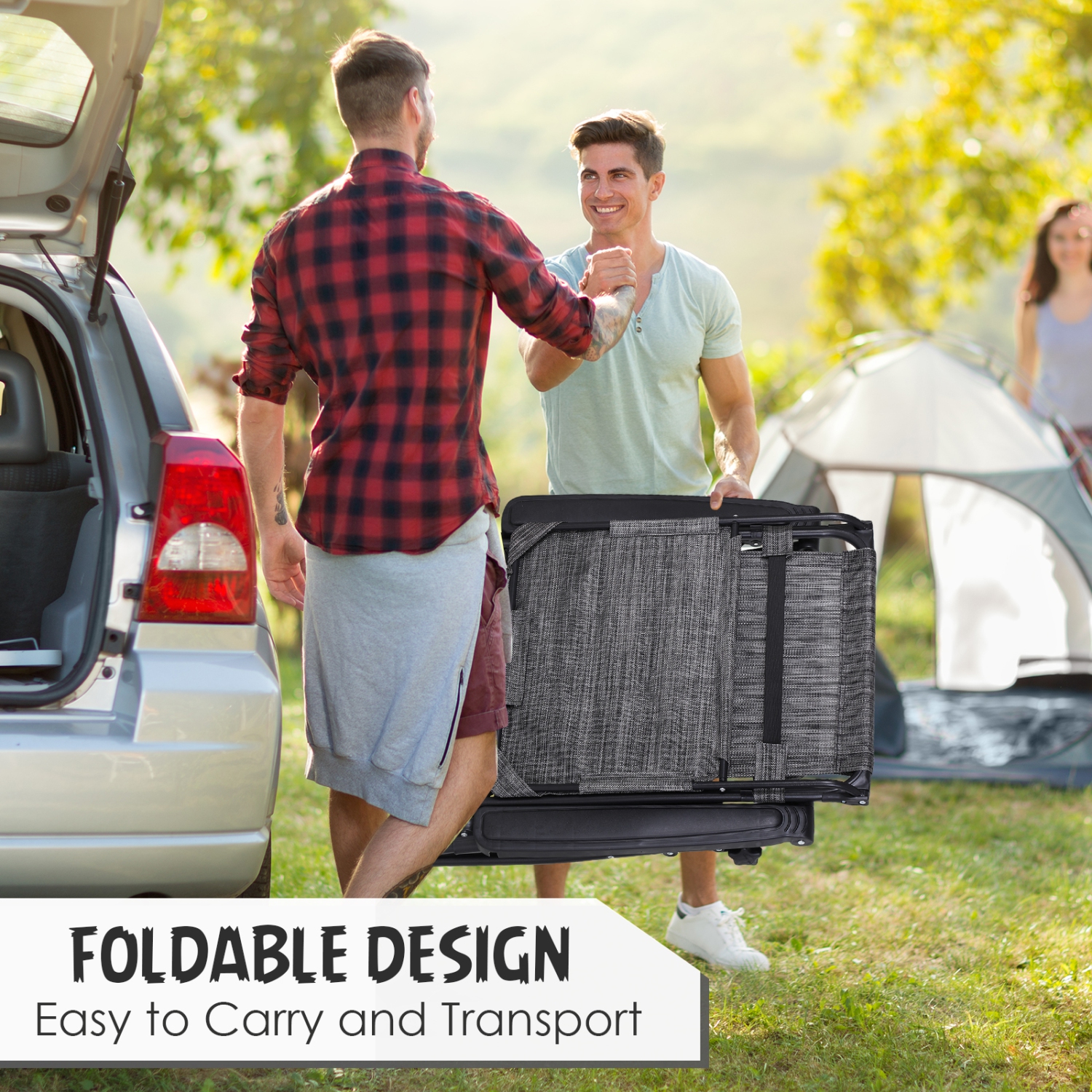 Chaise longue de patio inclinable 2 pièces Outsunny avec support porte-gobelet et auvent gris foncé