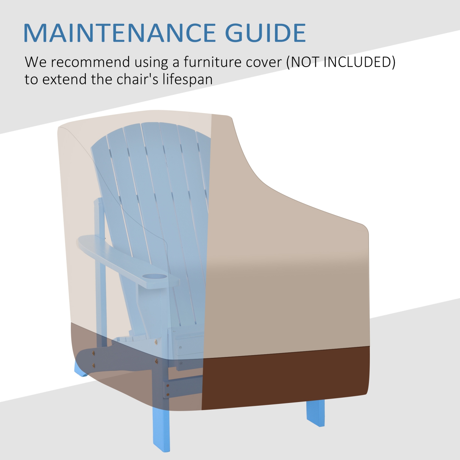 Outsunny Classic Adirondack Chair Muskoka Chair, Garden Deck Chair with Cup Holder for Patio, Indoor, Backyard, Blue