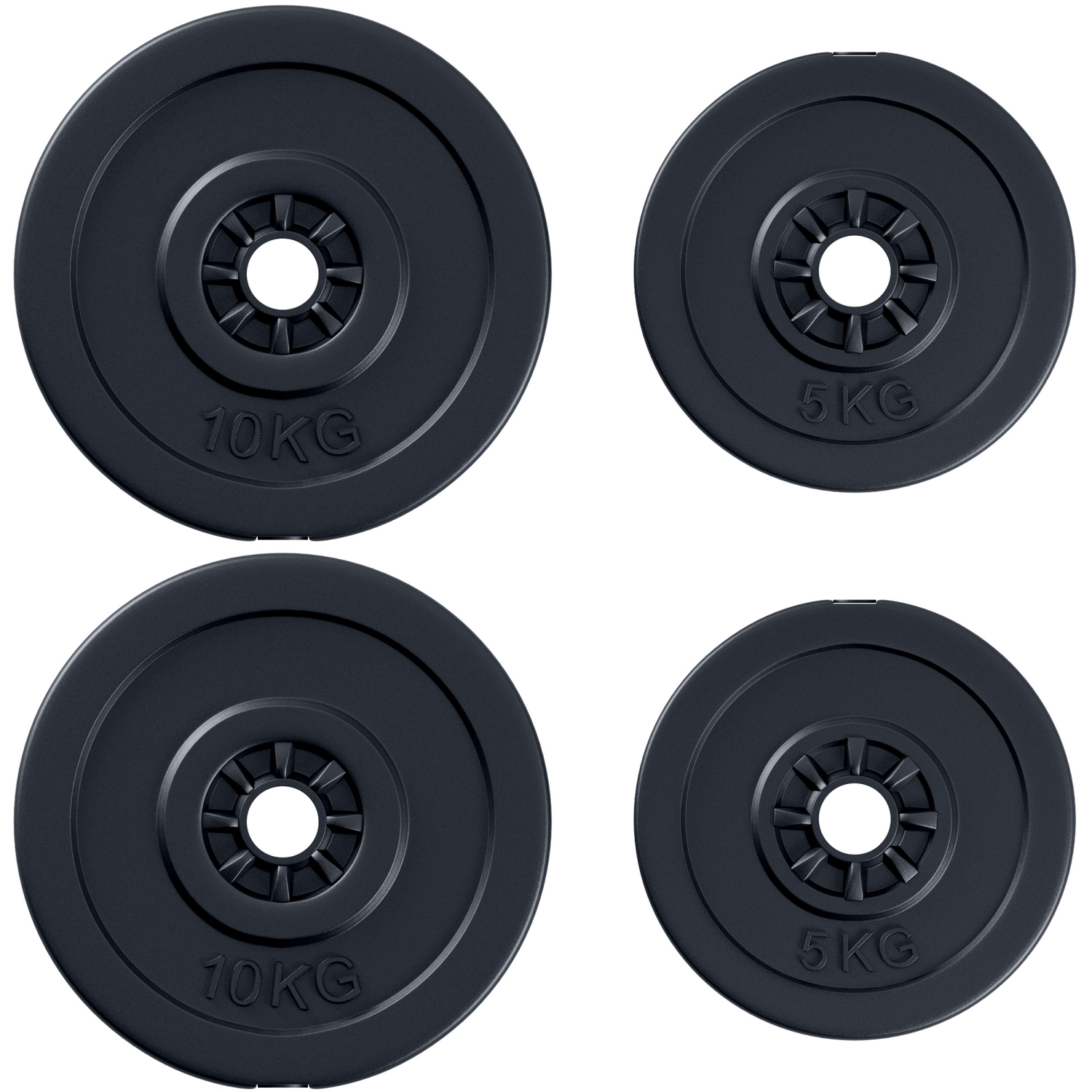 Soozier 4 Piece Dumbbell Barbell Disc Weight Plate Set, 2 x 11lbs and 2 x 22lbs - Black