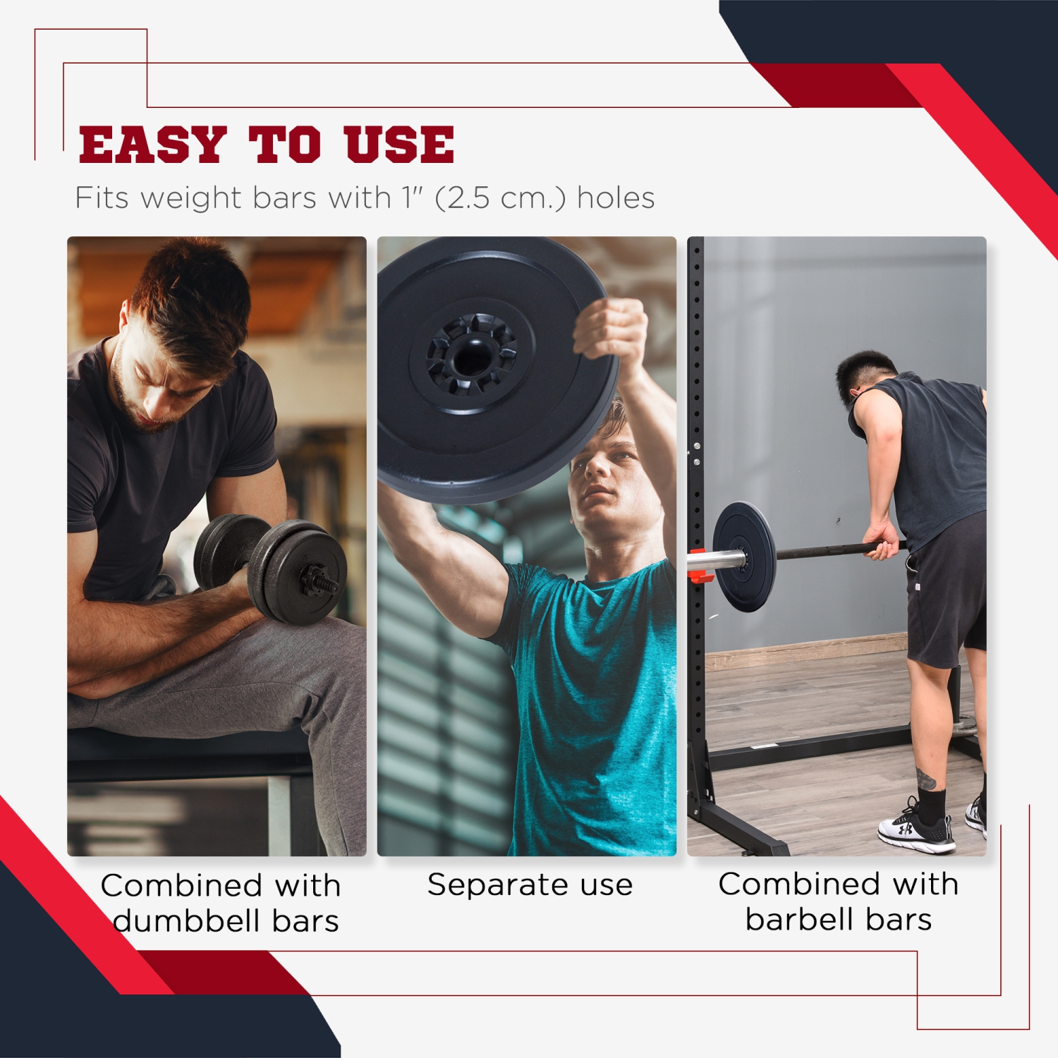 Soozier 4 Piece Dumbbell Barbell Disc Weight Plate Set, 2 x 11lbs and 2 x 22lbs - Black