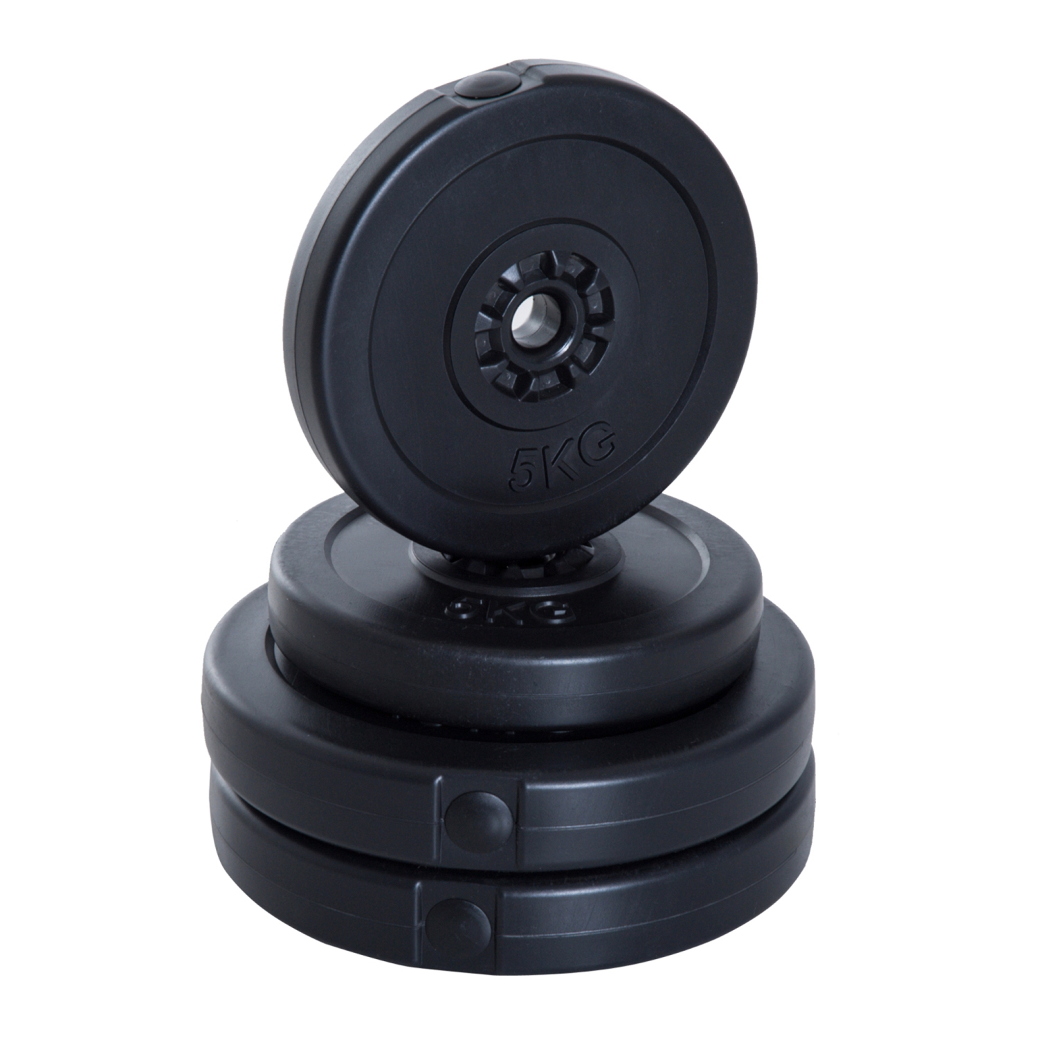 Soozier 4 Piece Dumbbell Barbell Disc Weight Plate Set, 2 x 11lbs and 2 x 22lbs - Black