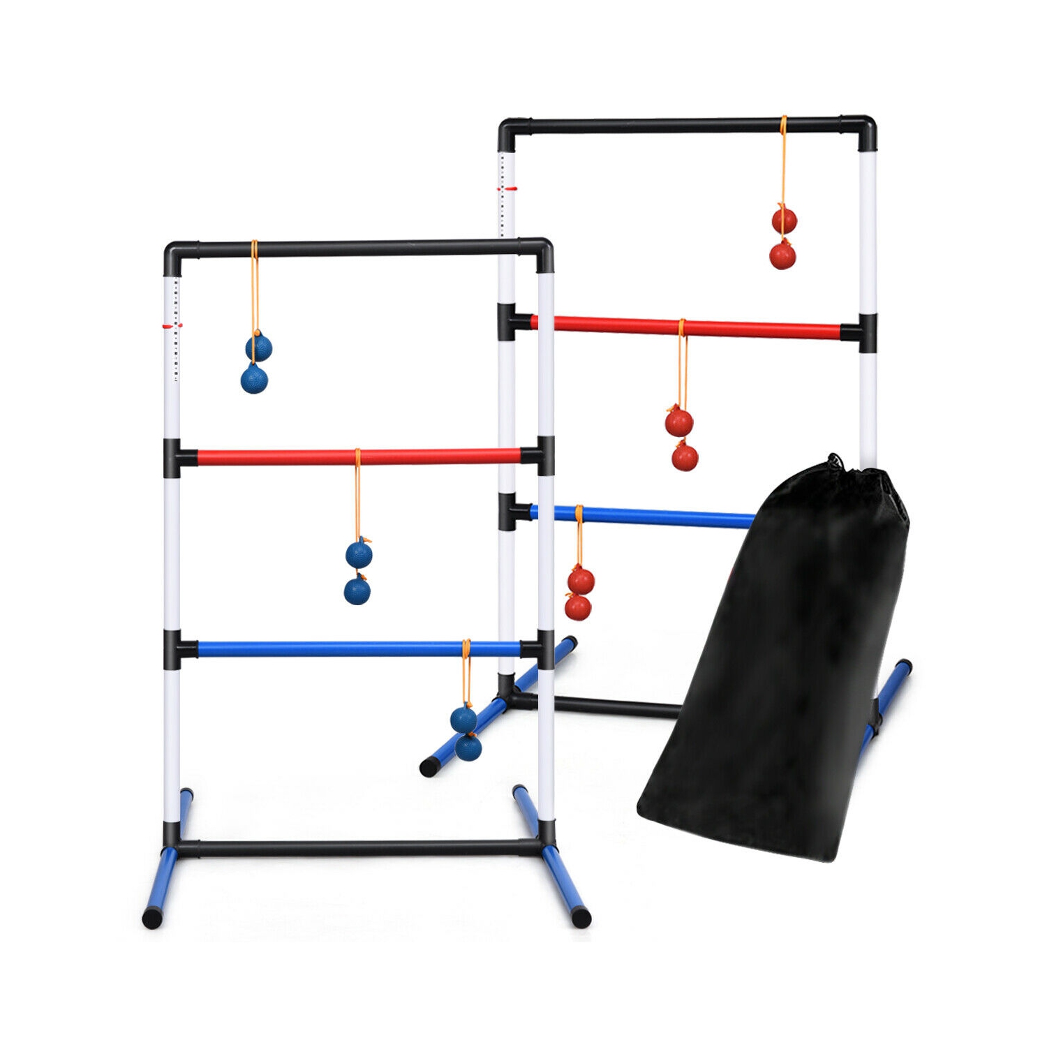 Gymax Ladder Ball Toss Game Set Indoor Outdoor W/6 Bolas Score Tracker Carrying Bag