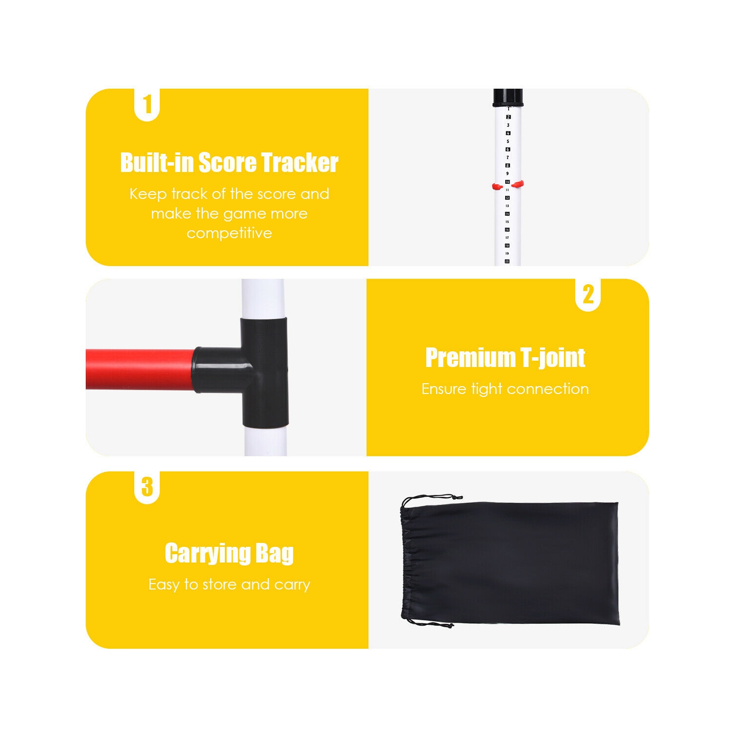 Gymax Ladder Ball Toss Game Set Indoor Outdoor W/6 Bolas Score Tracker Carrying Bag