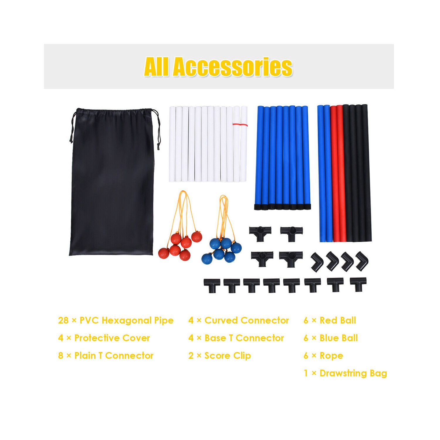 Gymax Ladder Ball Toss Game Set Indoor Outdoor W/6 Bolas Score Tracker Carrying Bag