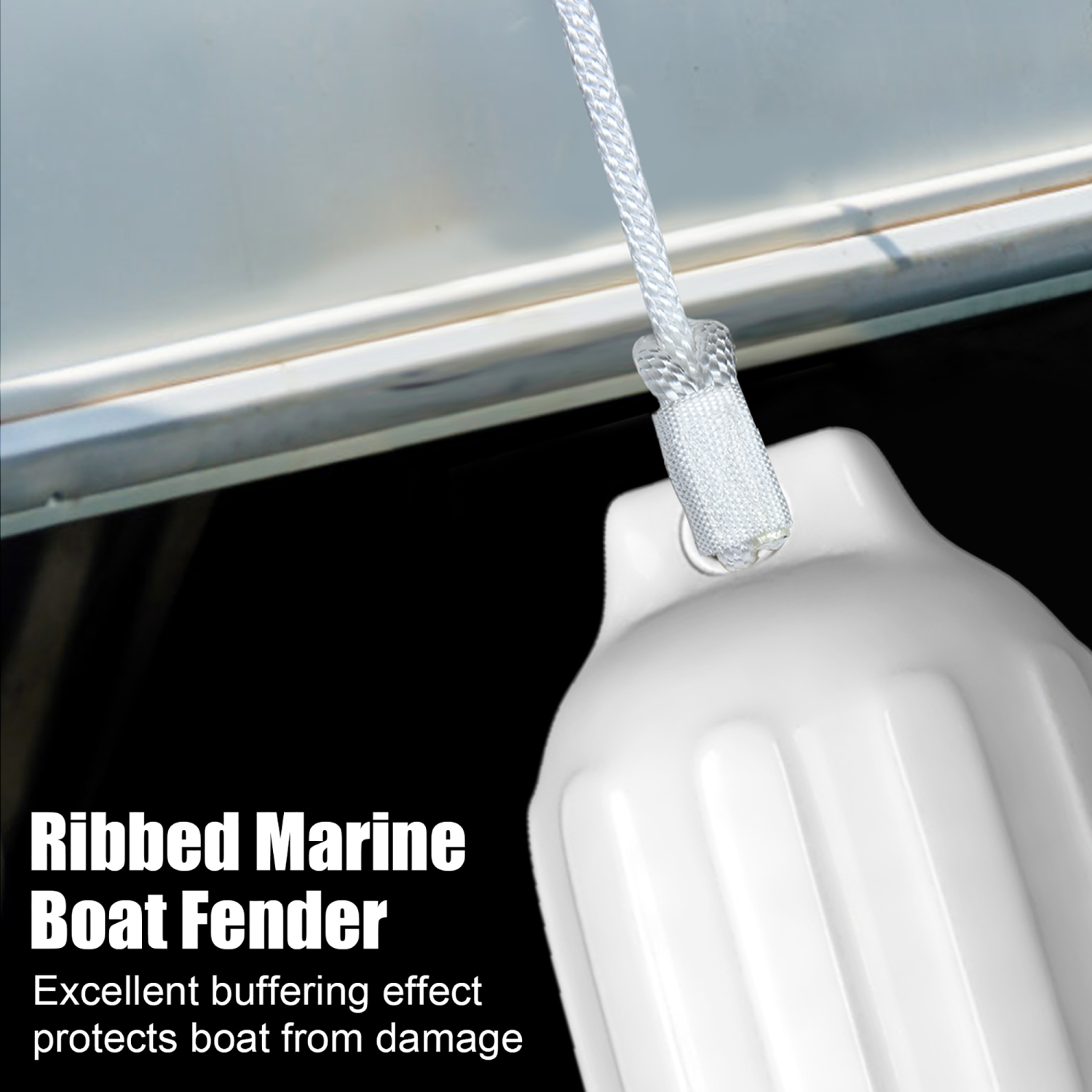 Gymax 23'' Boat Fenders Hand Inflatable Marine Bumper Shield Protection Pack of 4 White