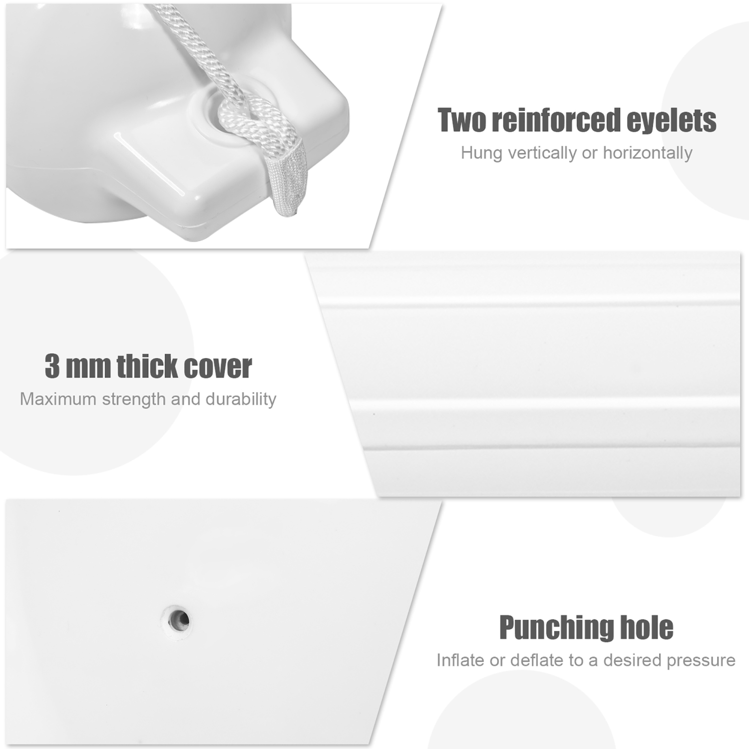 Gymax 23'' Boat Fenders Hand Inflatable Marine Bumper Shield Protection Pack of 4 White