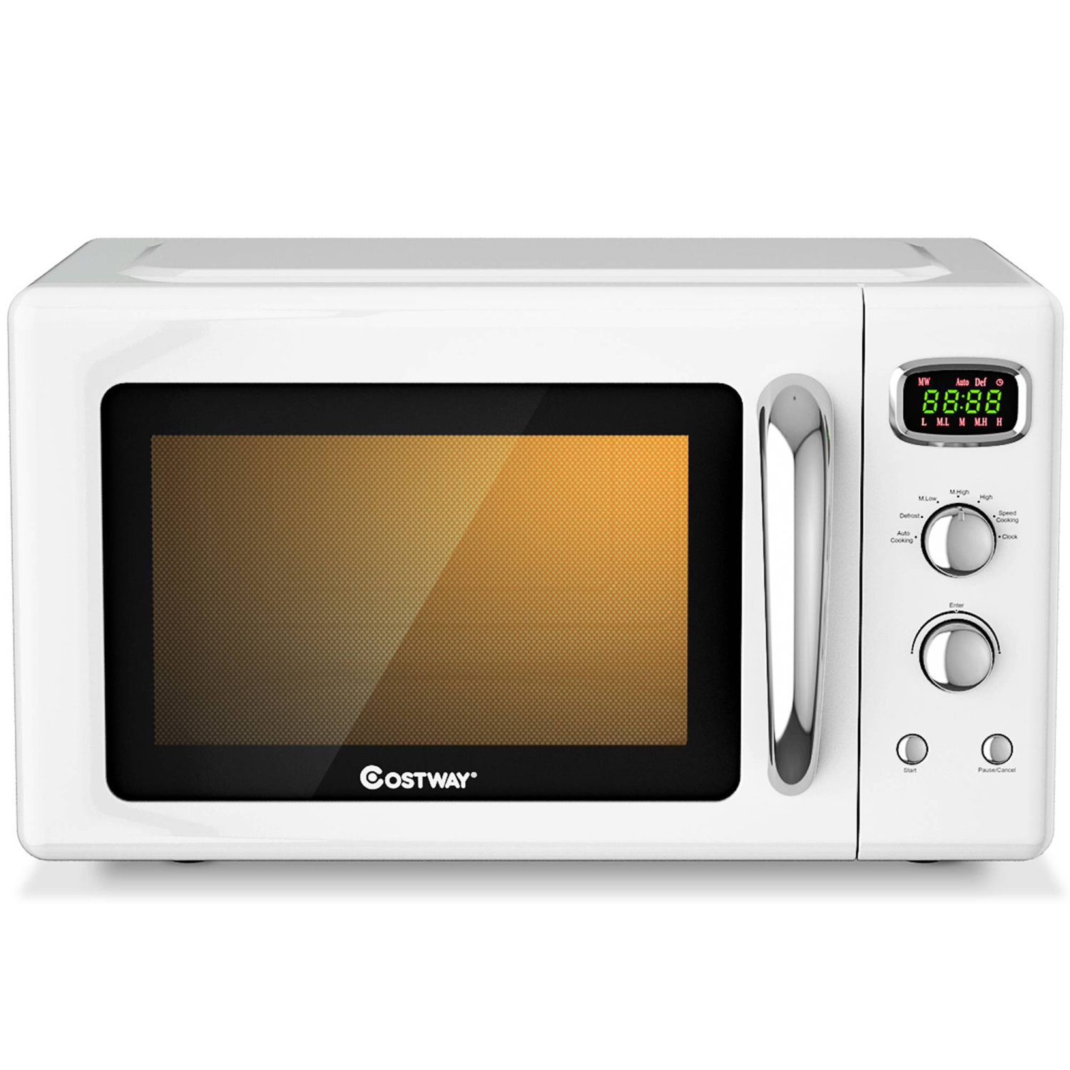 0.9Cu.ft. Retro Countertop Compact Microwave Oven 900W 8 Cooking Settings