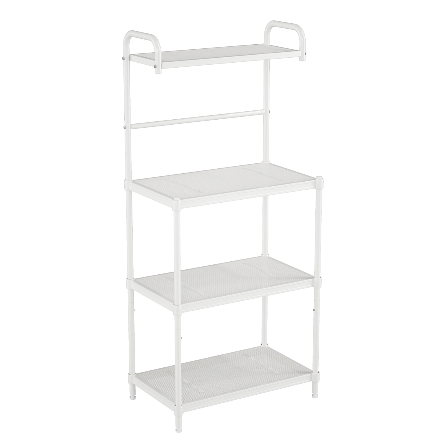 Costway 4-Tier Baker's Rack Microwave Oven Rack Shelves Kitchen Storage Organizer White