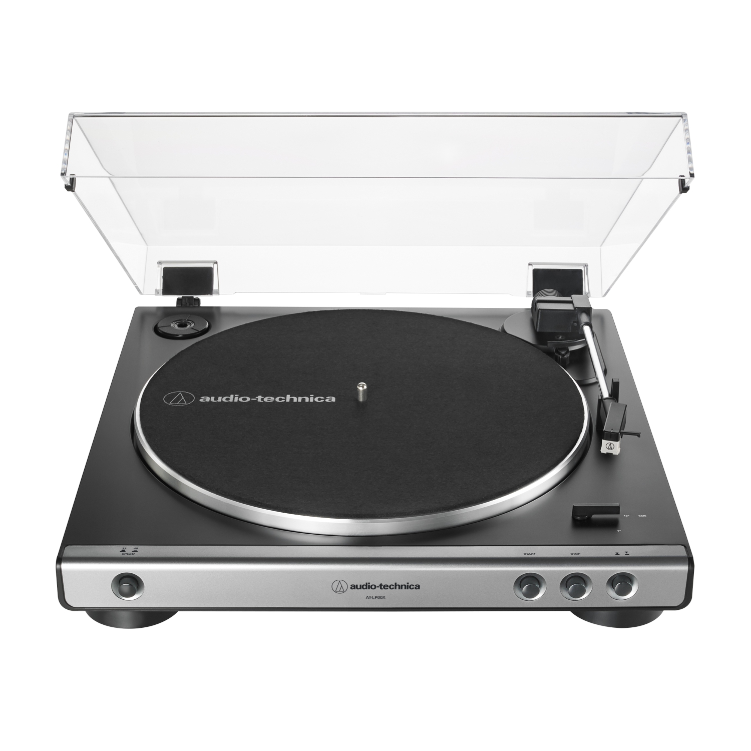 Refurbished (Excellent) - Audio-Technica AT-LP60X-GM Fully Automatic Belt-Drive Stereo Turntable, Gunmetal/Black - Manufacturer Refurbished