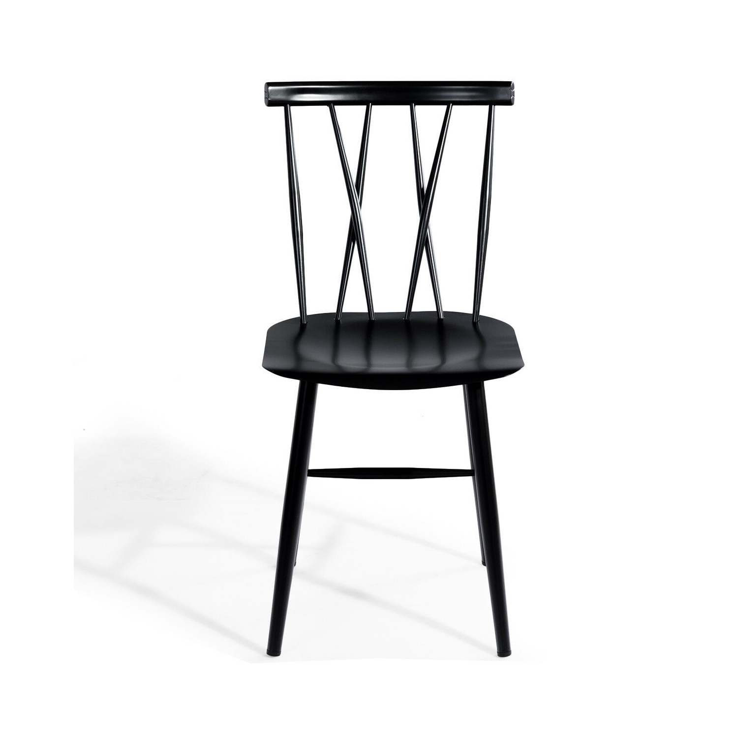 Costway Set of 2 Dining Side Chairs Chairs Armless Cross Back Kitchen Bistro Caf