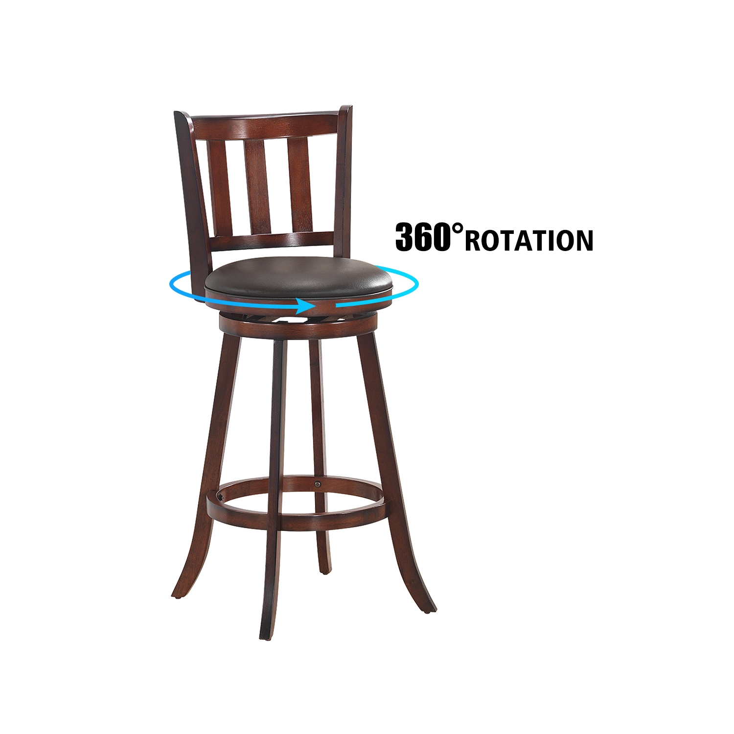 Costway Set of 4 31'' Swivel Bar stool Leather Padded Dining Kitchen Pub Bistro Chair