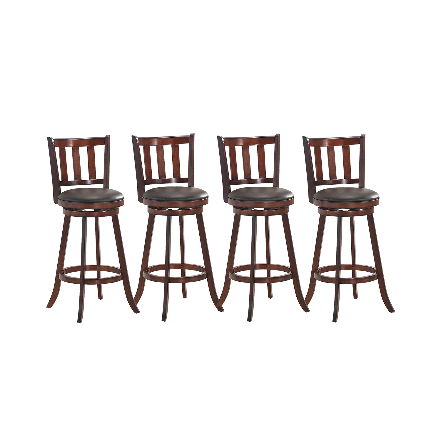 Costway Set of 4 31'' Swivel Bar stool Leather Padded Dining Kitchen Pub Bistro Chair