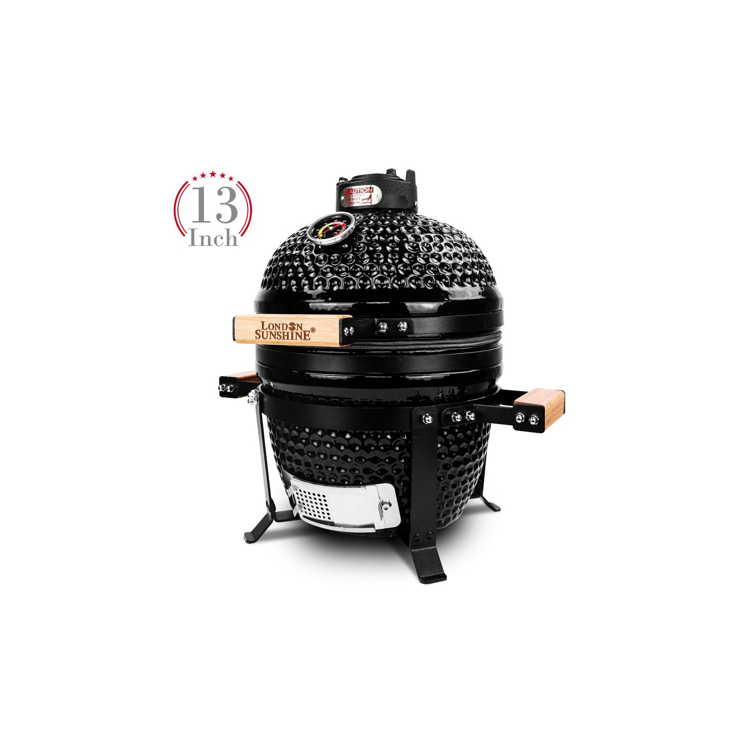 London Sunshine Ceramic Kamado Charcoal BBQ Griller - 13 inch Cadet Series