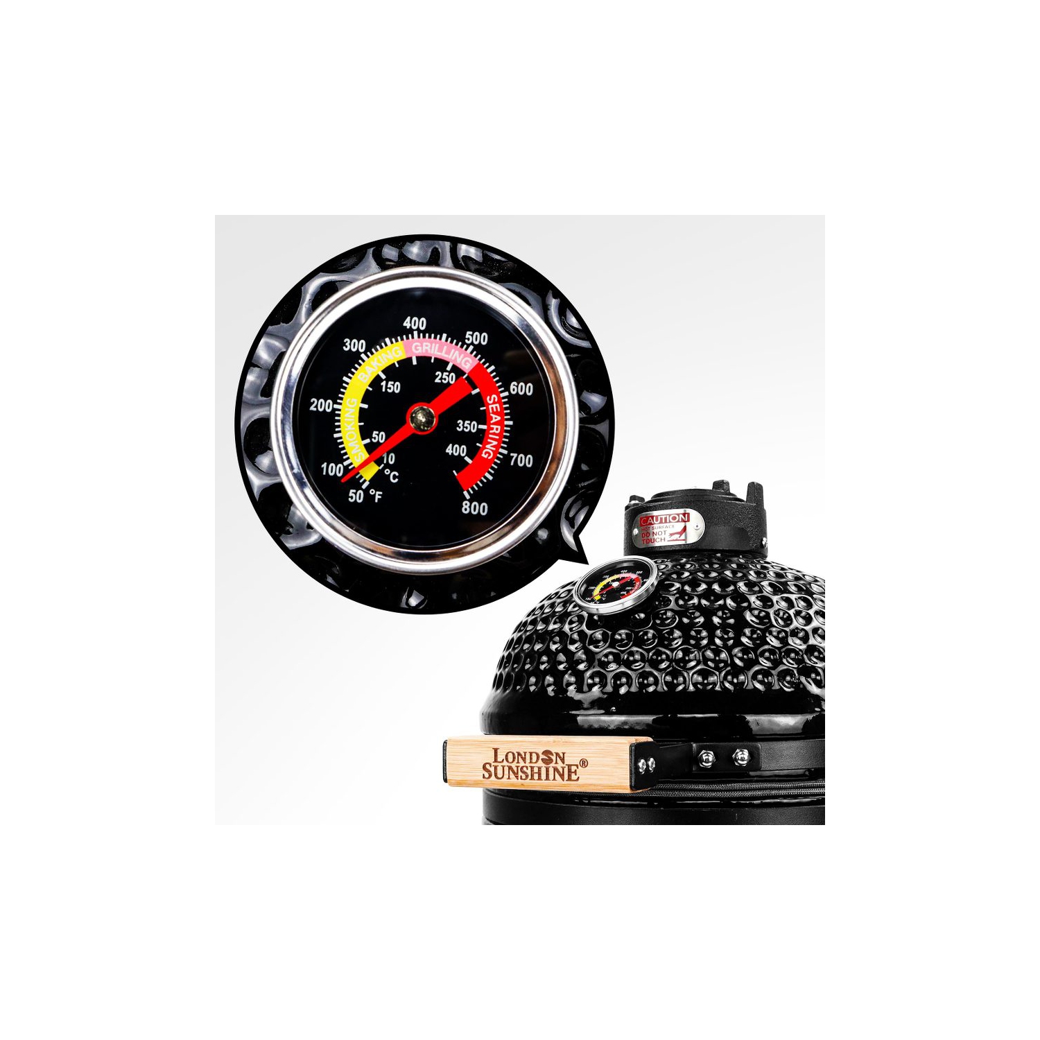 London Sunshine Ceramic Kamado Charcoal BBQ Griller - 13 inch Cadet Series