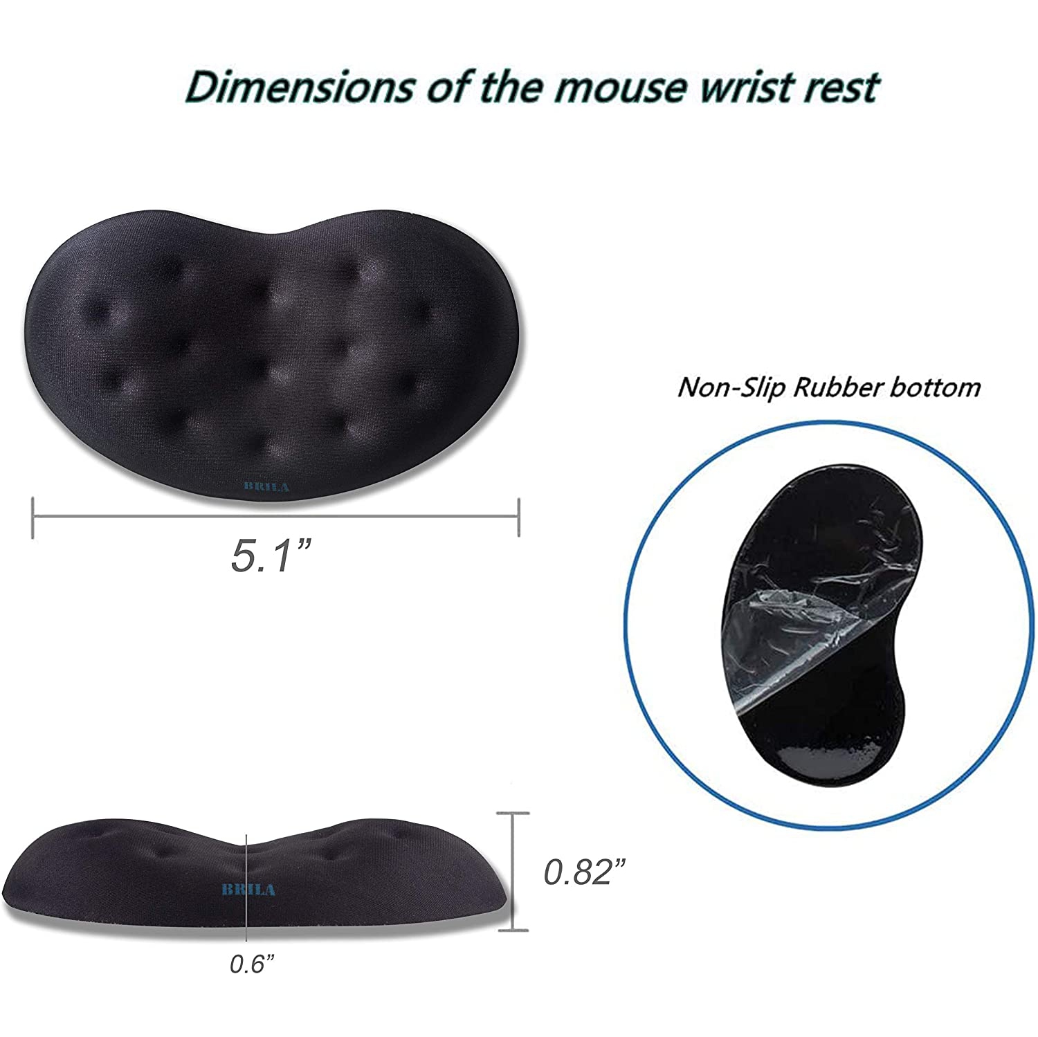 Ergonomic Memory Foam Mouse Wrist Rest Support Pad Cushion for Computer, Laptop, Office Work, PC Gaming - Massage Holes Design - Wrist Pain Relief