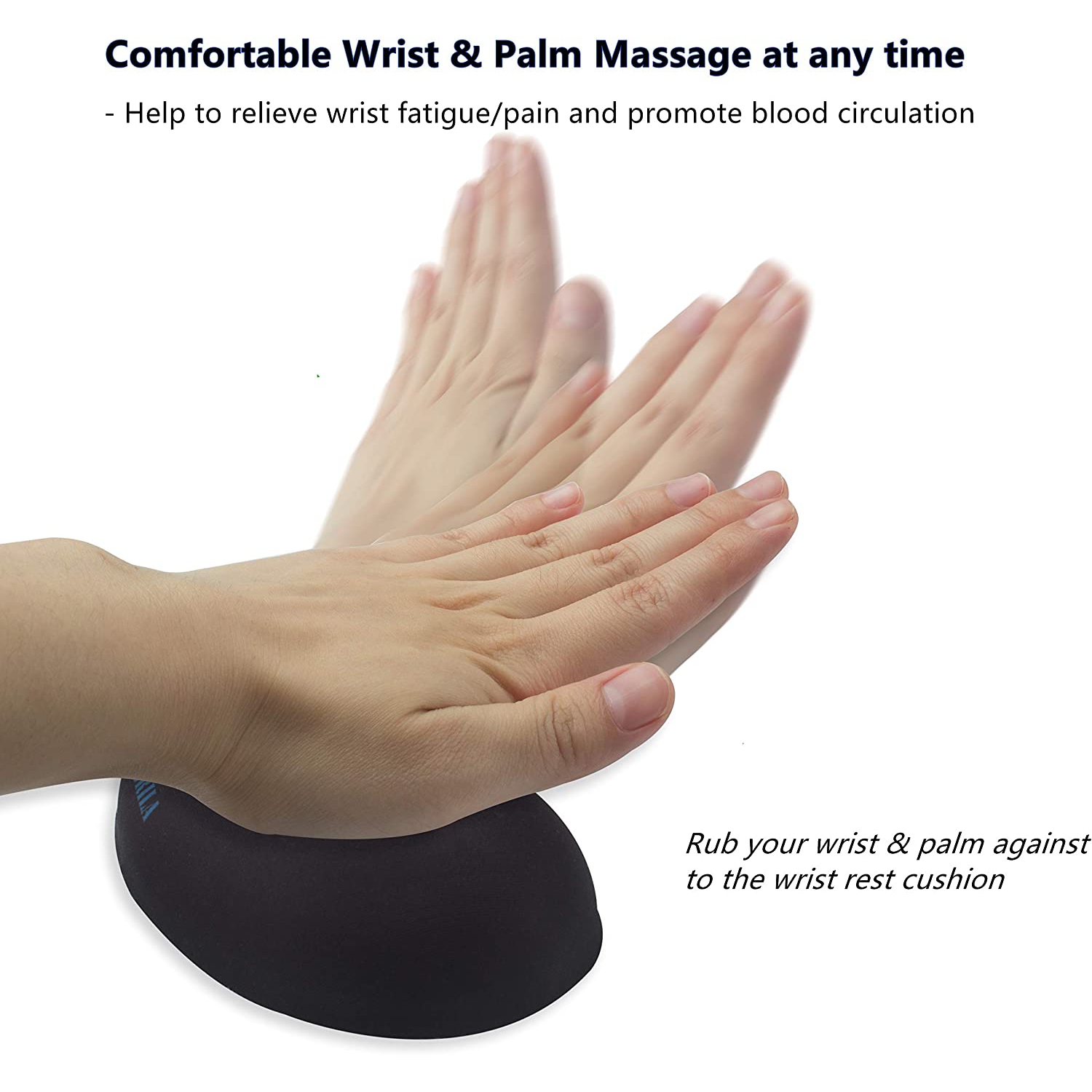 Ergonomic Memory Foam Mouse Wrist Rest Support Pad Cushion for Computer, Laptop, Office Work, PC Gaming - Massage Holes Design - Wrist Pain Relief