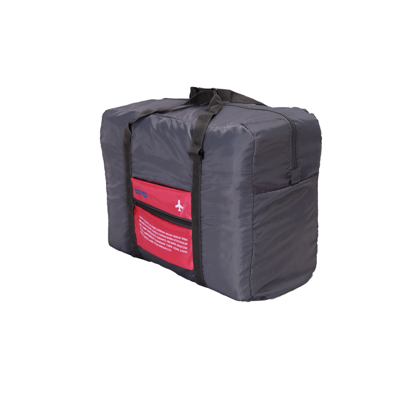 Stimula Lifestyle - Foldable Compact Collapsible Waterproof Travel Backpack Bag for Luggage Suitcase 32 Litres Grey Pink Carry On compatible with