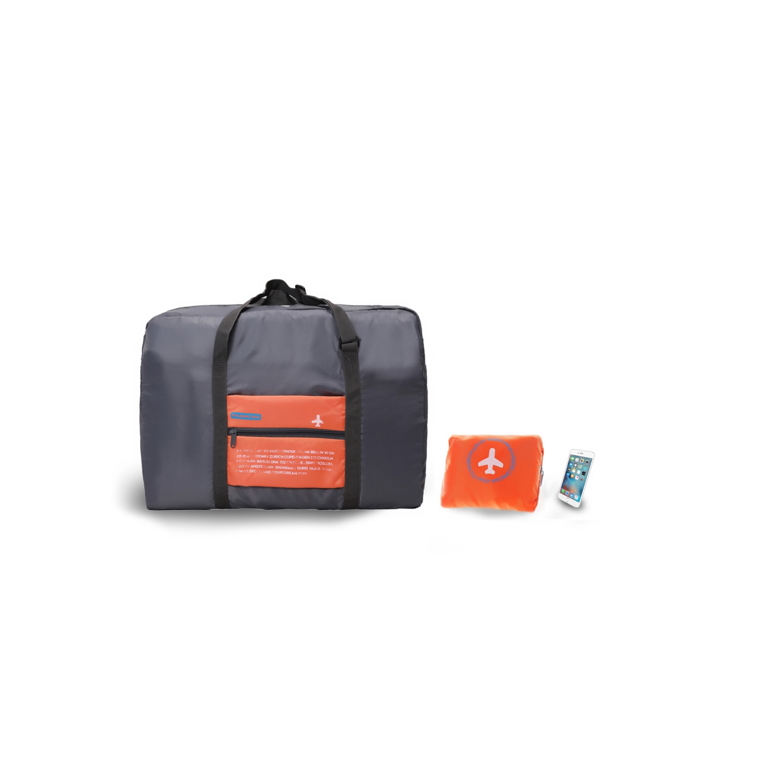 Stimula Lifestyle - Sac à dos de voyage étanche pliable pour valise valise Valise de 32 litres Gris orange Bagage de cabine compatible avec Rimowa