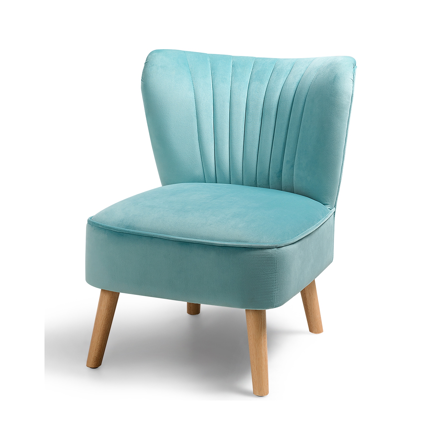 Costway Armless Accent Chair Modern Velvet Leisure Chair Single Sofa Upholstered