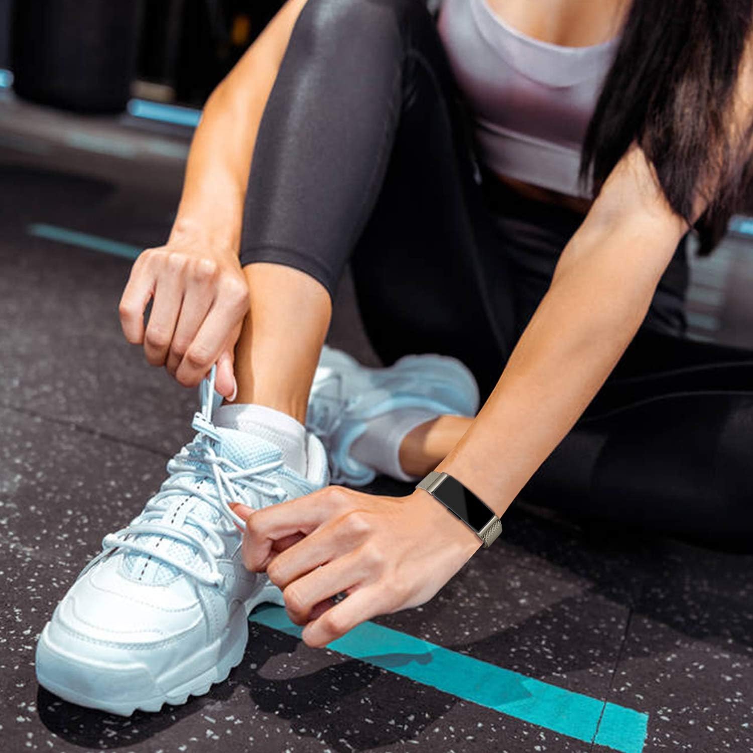 Metal Replacement Bands Compatible with Fitbit Inspire HR Bands/Inspire Band, Adjustable Stainless Metal Wristband Bracelet Straps for Fitbit Inspire