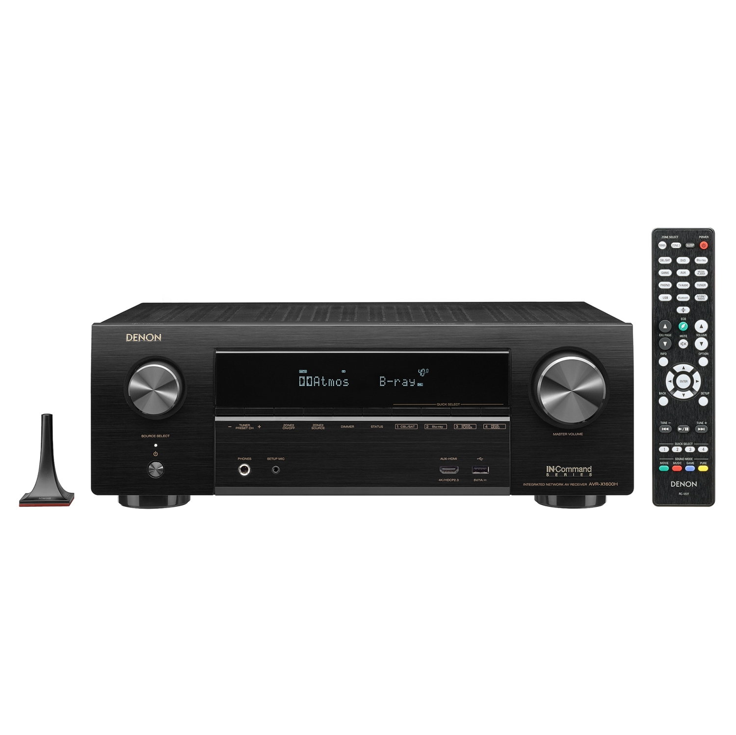 DENON AVR-X1600H 7.2ch 4K Ultra HD AV Receiver with 3D Audio and HEOS Built-in