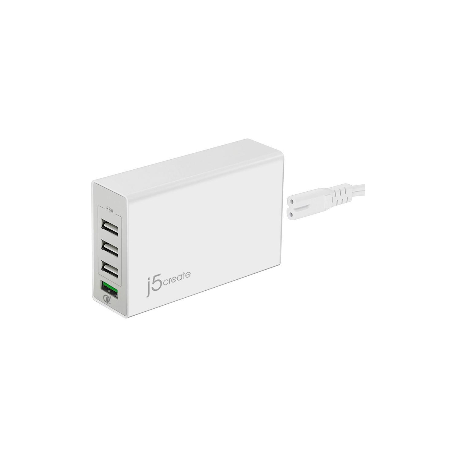 J5Create - Chargeur USB 3.0 avec 4 ports, blanc