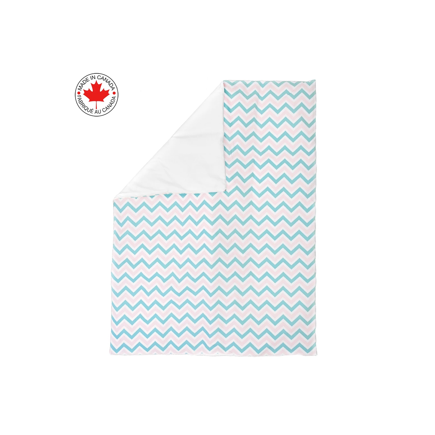 BEBELELO- LITERIE 4 MORCEAUX POUR BÉBÉ GRIS ET BEIGE AVEC UN MOTIF DE TRIANGLES