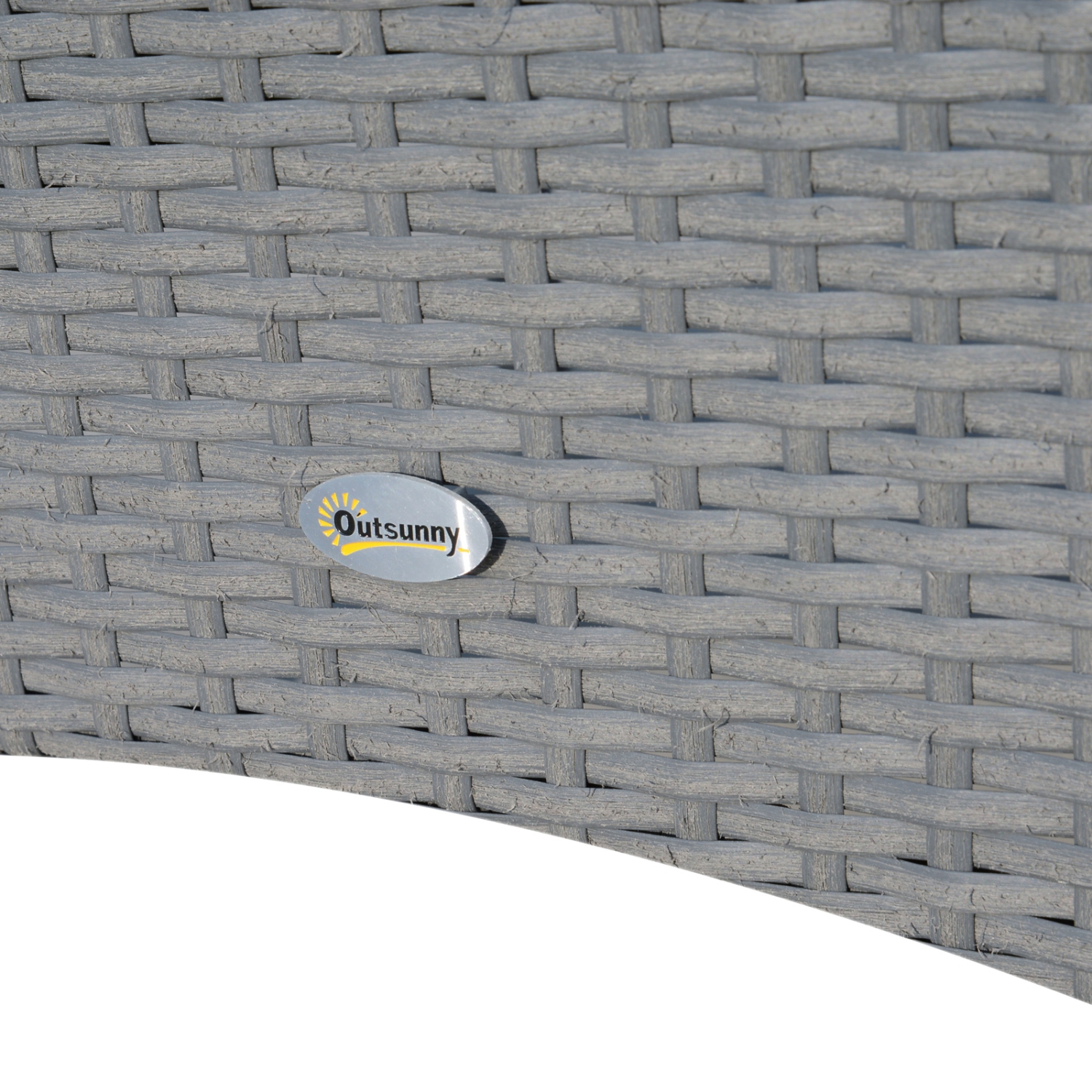 Outsunny 3 Pieces Wicker Patio Furniture Set, Rattan Bistro Set with Glass Top Coffee Table and Cushions, Outdoor Conversation Set for Garden, Porch,