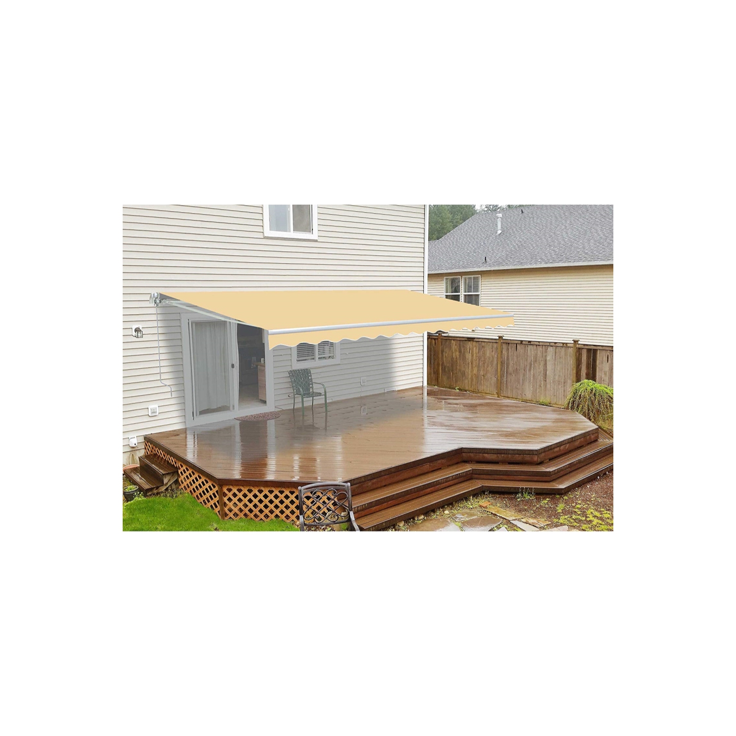 ALEKO FAB13X10IVORY29 Retractable Awning Fabric Replacement 13 x 10 Feet Ivory