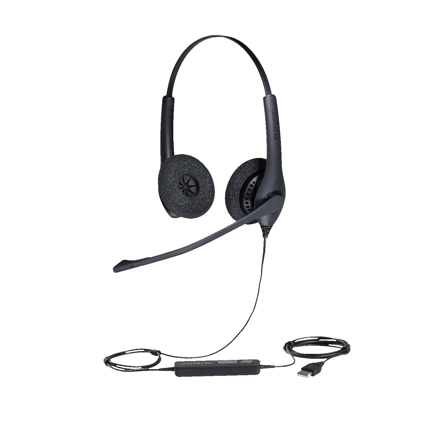 Jabra BIZ 1500 Duo On-Ear Noise Cancelling Headset with Mic - Black -