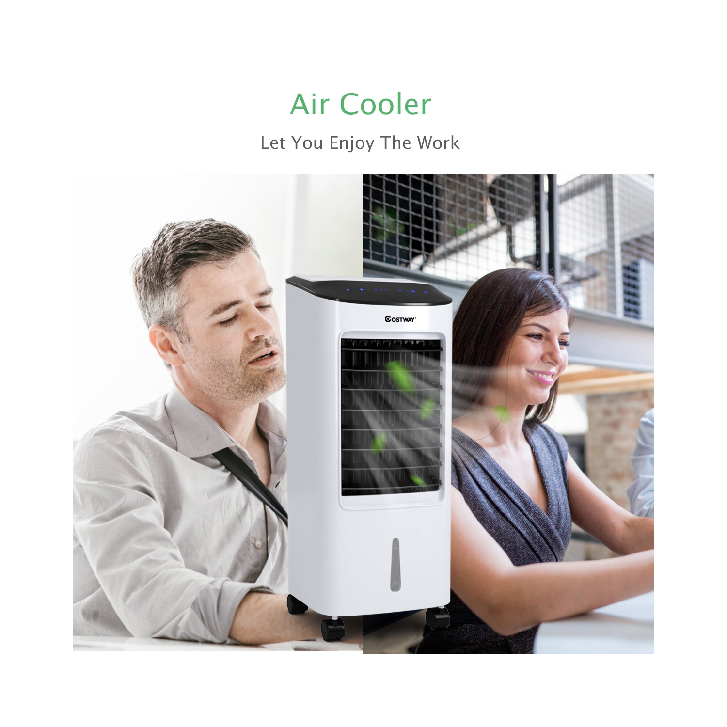 Ventilateur et humidificateur d'air mobile à évaporation avec filtre et télécommande