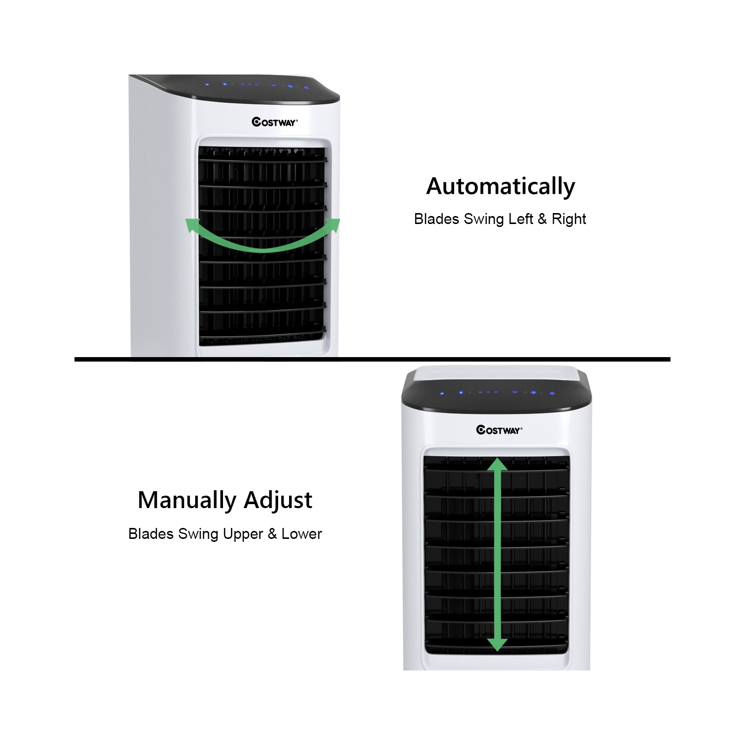 Ventilateur et humidificateur d'air mobile à évaporation avec filtre et télécommande