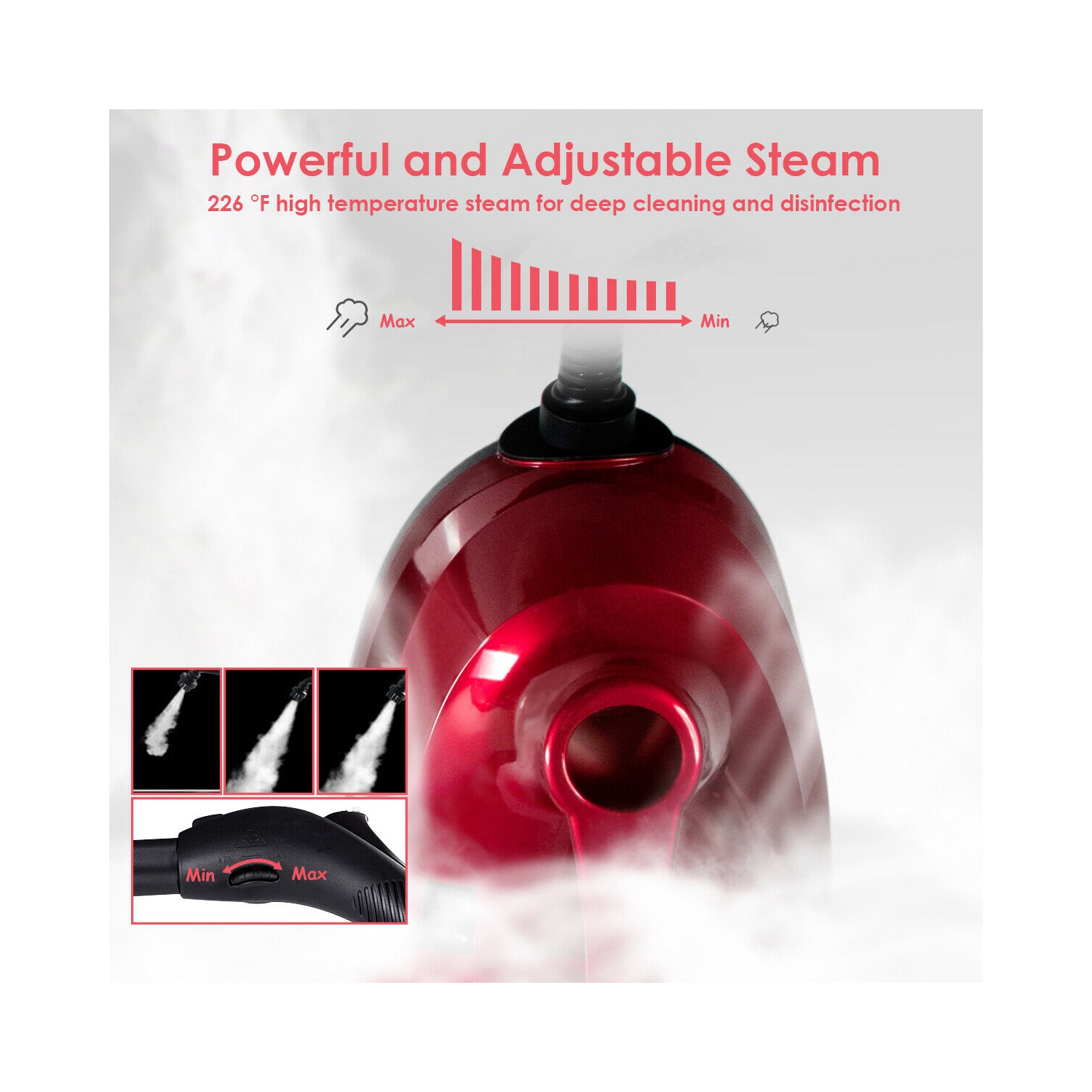 Costway 2000W Heavy Duty Steam Cleaner Mop Multi-Purpose W/19 Accessories 4.0 Bar 1.5L