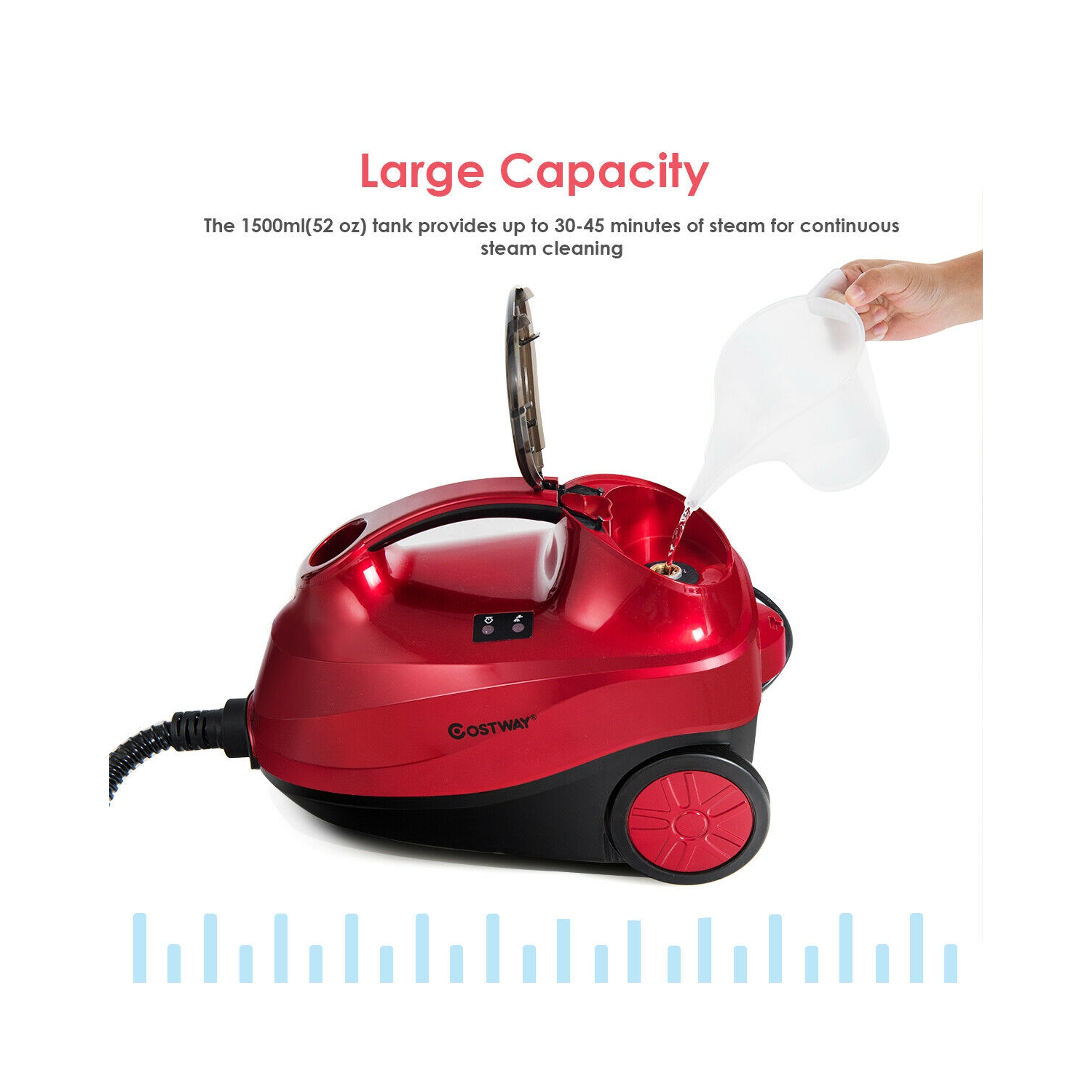 Costway 2000W Heavy Duty Steam Cleaner Mop Multi-Purpose W/19 Accessories 4.0 Bar 1.5L