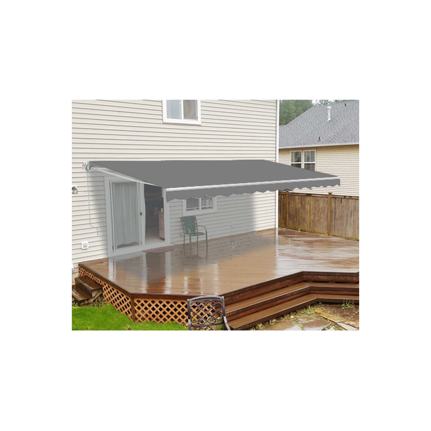 ALEKO FAB13X10GY80 Retractable Awning Fabric Replacement 13 x 10 Feet Grey